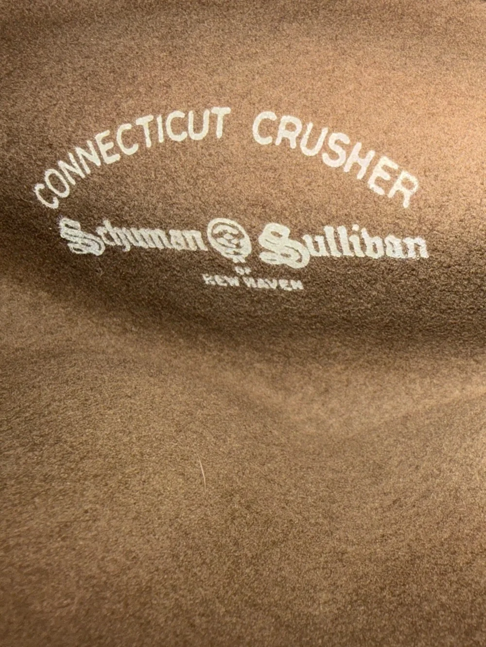 Schuman & Sullivan of New Haven Connecticut Crusher Brown Wool Fedora Sz L Exc